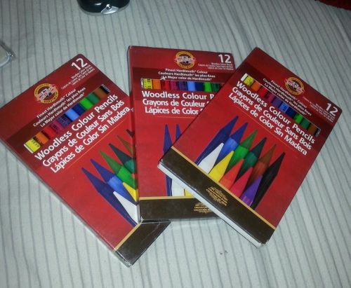 1 Koh-I-Noor Progresso Woodless Color Pencils, Assorted box of 12