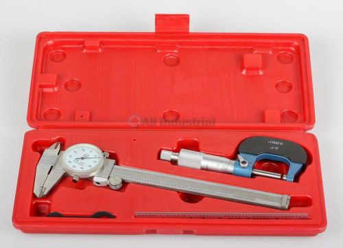 3 Pc. Inspection Tool Set 6&#034; Dial Caliper, 1&#034; Outside Micrometer, 6&#034; Rule &amp; Case