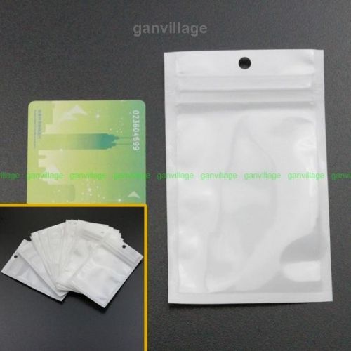 50x 7.5*12cm reclosable ziplock zipper seal translucent bags retail card reader for sale