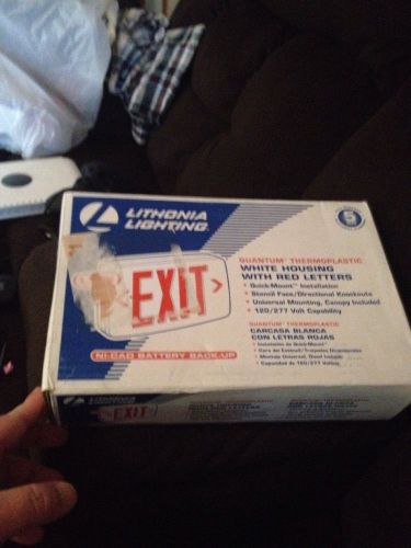 Lithonia Lighting Quantum Thermoplastic White Housing Red Letter Exit Sign