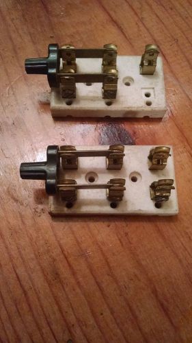 Lot of 2 LEVITON No. 6166 - Knife Switch - Porcelain - Double Pole/double Throw