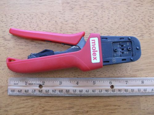USED *MOLEX* 63819-0900 *RATCHETED CRIMP TOOL FOR MALE &amp; FEMALE CRIMPS 16-24AWG