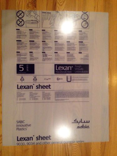 Lexan polycarbonate clear sheet.       .040&#034;x 24&#034; x 30&#034;