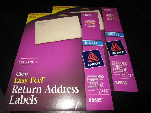 Avery Clear Easy Peel Return Address Labels. 2 Packs. 600 ea.