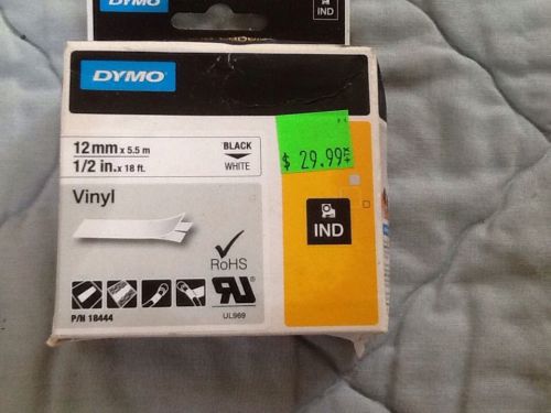 DYMO Vinyl P/N 18444 Black / white Rhino Labels