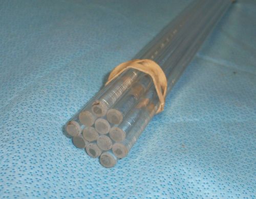 BUNDLE OF TWELVE CLEAR QUARTZ STIRRING ROD PURE SILICA MELTING GOLD 8mm x ~16&#034;