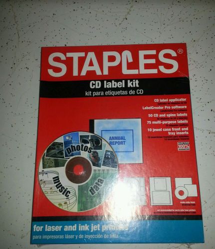 Staples CD DVD Label Kit Software for Laser or Ink Jet Printers New Sealed Box