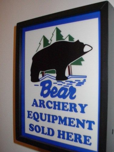 Bear Archery Bow Arrow Hunter Lighted Advertisng Man Cave Sign