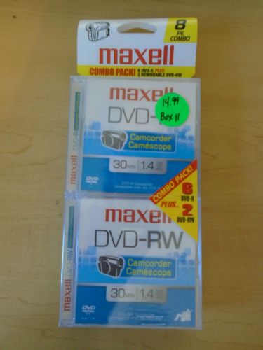 MAXELL 8 PK COMBO FOR CAMCORDER DVD-R 30 MIN | 1.4 GB **NEW**