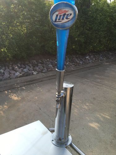 Used MILLER LIGHT SINGLE BEER TAP, TOWER, FAUCET,STAINLESS STEEL;  FREE SHIPPING