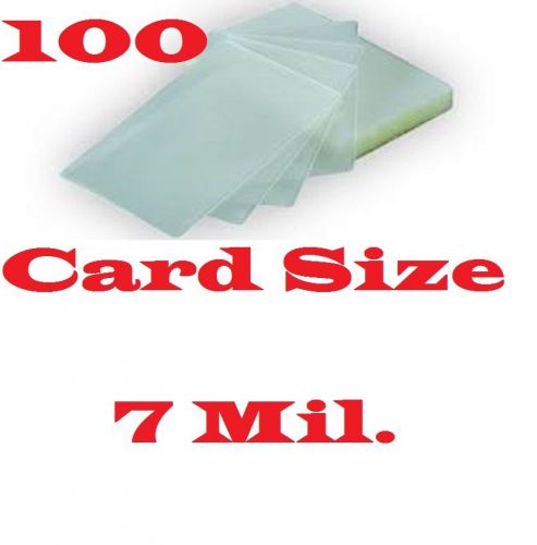 100 Card Size Laminating Laminator, Pouches Sheets 2-1/2 x 3-3/4   7 Mil