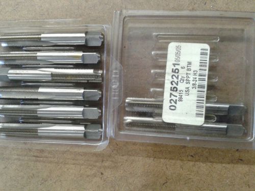 3/8-24 H3 3 flute Spiral point Bottoming taps, 8 pcs