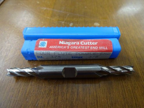 Niagara cutter 1/4&#034; / 3/8&#034; double end 4 flute center cutting hss end mill bit for sale
