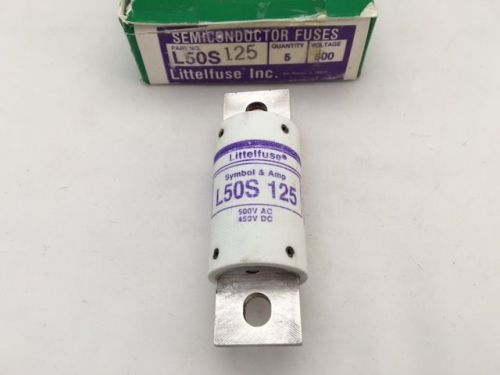 L50S125  Littelfuse, 125 Amp 500vac/450vdc, Very Fast Acting, Semiconductor Fuse