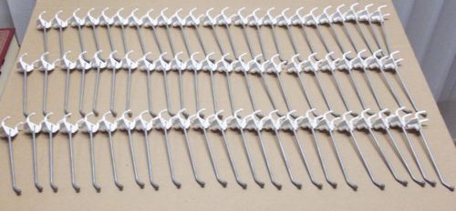 (LOT OF 70) FOR RETAIL STORE 4&#034; PEG HOOKS 1&#034; WIDE,  WHITE PLASTIC AND METAL HOOK