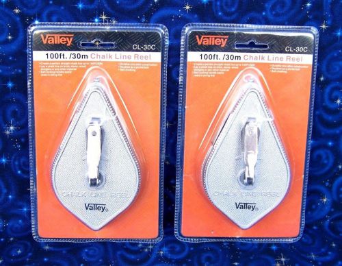 LOT OF (2) ~ VALLEY 100 Ft Chalk Line Reels ~ (New In Package)