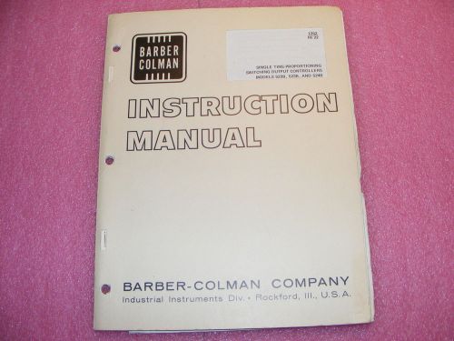 BARBER COLMAN INSTRUCTION MANUAL &amp; SCHEMATICS MODELS 522B 523B 524B CONTROLLERS