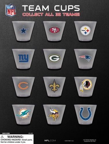 (DISPLAY) for 2&#034; AUTHENTIC NFL COLLECTIBLE 32 TEAM CUPS WITH LOGOS for VENDING