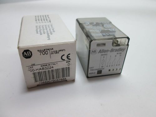 New In Box Allen Bradley 700-HAB3Z24 Relay, 3PDT Rated at 6A 250VAC, 24VDC Coil