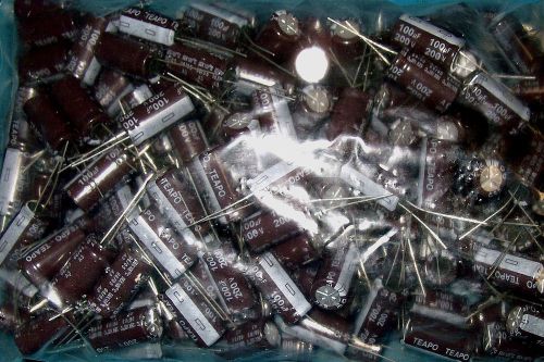 APPRX 100PC ELECTROLYTIC CAPACITOR LOT - 100UF200V 105C PN SE200M0100CTT