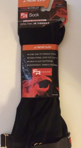NWT~FIRESHIELD SOCKS by SEIRUS ULTRA THIN~FLAME RESISTANT ~BLACK SIZE XL MEN&#039;S