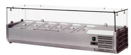 Omcan rs-cn-0009-p 79&#034; european topping rail refrigerated pizza prep table top for sale