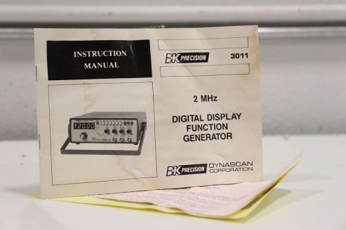 B&amp;K Precision Digital Display Function Generator DynaScan 2 MHz 3011 Manual