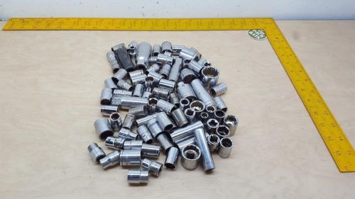 Mixed Lot 85+ SAE 3/8&#034; Drive 6/8/12 Pt Shallow Deep Sockets: Stanley Husky More