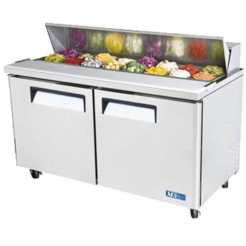 Turbo mst-60 refrigerated counter, sandwich salad prep table, 2 doors, includes for sale