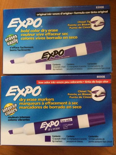 Expo Low Odor Chisel Tip Dry Erase Markers, purple colo (80008) - Pack of 2 - 24