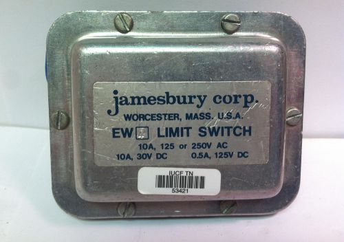 Jamesbury Corp. EW4 Limit Switch 10A, 125 or 250V AC / 30VDC, 10A / 0.5A, 125VDC