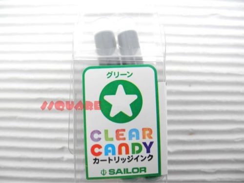 10 x Sailor Clear Candy Colourful Fountain Pen Ink Cartridges Refills, Green