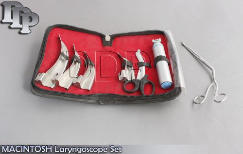 MACINTOSH Laryngoscope Set EMT w/4 Bulb, 1 shear,1magil