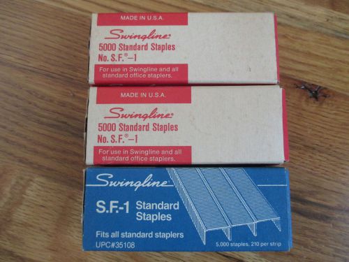 3 Vintage 1960&#039;s Swingline SF-1 Standard Staples Boxes - 1 Complete 2 Partial