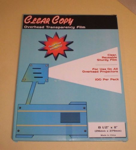 Clear Copy Overhead Transparency Film PS-11 Package of 100 (NEW)