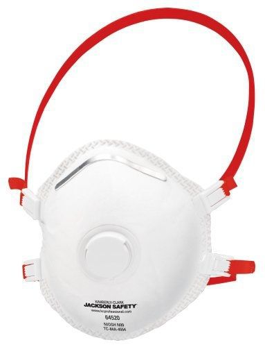 Jackson Safety 64520 R30 White with Red Strap Particulate Respirators With Valve