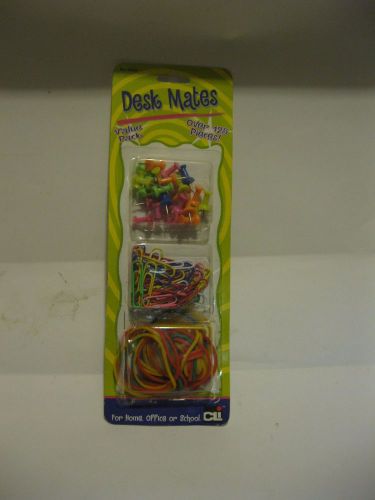 #1 -  Desk Mates (25 neon colored push pins/50 #1 vinyl paper clips...)