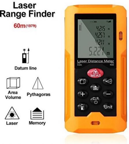 UpHere 197ft /60m Portable Digital Laser Distance Meter Rangefinder Finder With