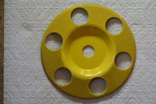 SANDING DISC’S (Flat Face)) SD750H 7/8 Bore Yellow Fine 7 inch Diameter W/Holes