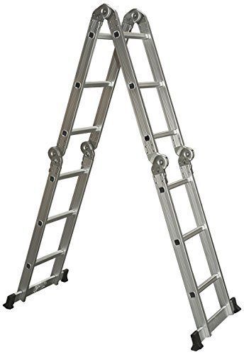 New Extendable Heavy Duty Multi Purpose Folding Step Ladder, Aluminum 12.5 Ft