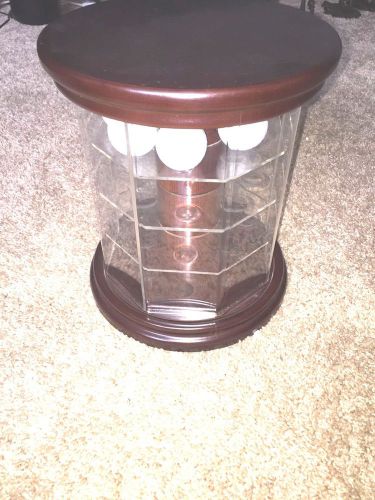 Very rare  acrylic and wood golf ball display case - 4 tier rotating for sale