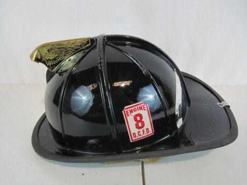 Cairns Firefighter Black Helmet Turnout Bunker Gear Model 1010 with Eagle (H531)