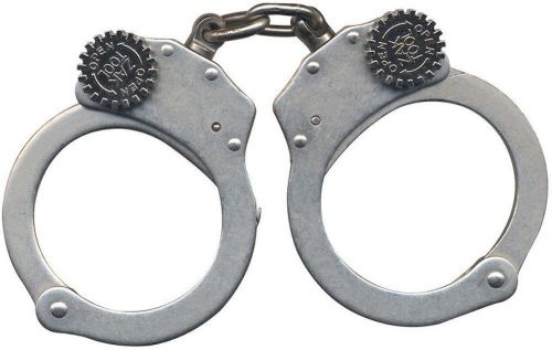 Zak Tool ZT60 Nickel Plated Steel Chain Link Blue Police Training Handcuffs