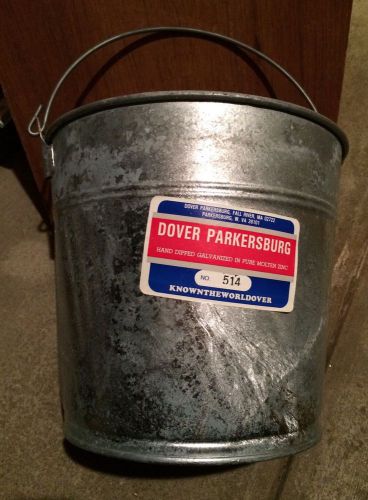 NOS DOVER 514 GALVANIZED STEEL HEAVY DUTY PAIL 14 QT-Made in USA