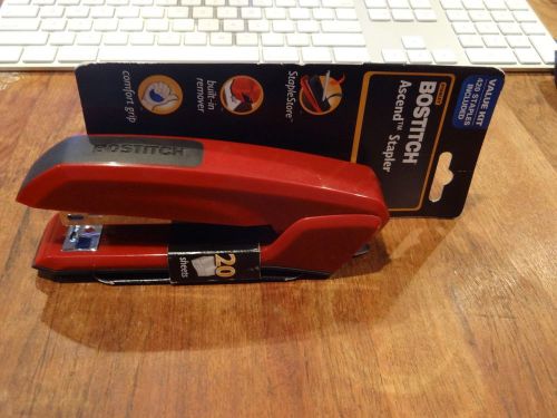 Stanley Bostitch Ascend Stapler w/ Built In Remover, 20 Sheet Cap, Red 210R-RED