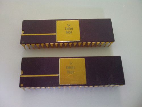 Lot of Two CM601 1MHz 8-bit 40 pin PDIP Clone of Motorola MC6800L Microprocessor
