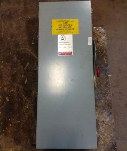 WESTINGHOUSE TYPE 12 ENCLOSURE 240VAC 200A HEAVY DUTY SAFETY SWITCH CAT. JHFN324