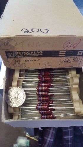 Lot of 20 Vintage Beyschlag Carbon Film Resistor NOS 68 Ohm 5% (new old stock)