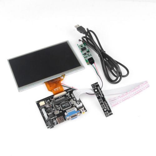 7 Inch TFT LCD Monitor  Touch Screen + Driver Board HDMI VGA 2A for Raspberry Pi