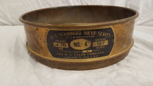 U.S. standard Sieve series No. 4  #4  w.s. tyler company .187 opening  ALL BRASS